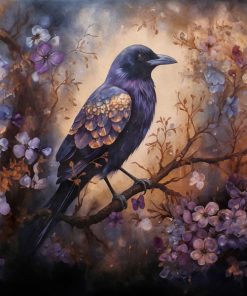 Panel welur purpurowy las ptak kruk 10