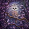 Panel wodoodporny purpurowy las ptak sowa 8