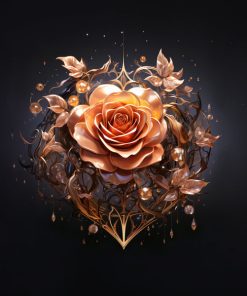 Panel welur serce i kwiaty 4