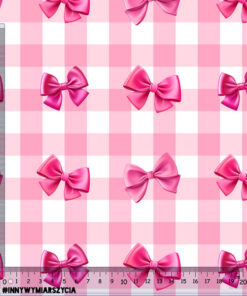 Alternative view of Tkanina wodoodporna stay pink kokardy