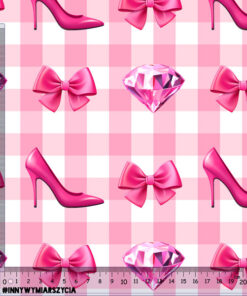 Alternative view of Tkanina wodoodporna stay pink kokardy i szpilki