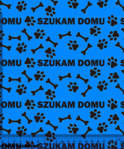 Alternative view of Tkanina wodoodporna szukam domu kolorowe tło łapki i kości 4