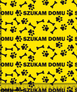 Tkanina wodoodporna szukam domu kolorowe tło łapki i kości 1 - obrazek 2