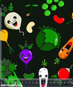 Alternative view of Welur tapicerski premium warzywa kawaii