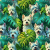 Welur tapicerski premium psy westie 4