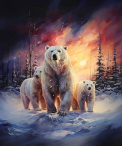 Panel welur zimowe zwierzaki niedźwiedź 2