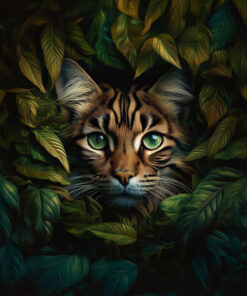 Panel welur zwierzęta w liściach kot maine coon 17